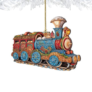 Christmas Train Wooden Ornaments by G. Debrekht - Christmas Decor - 8100198-3