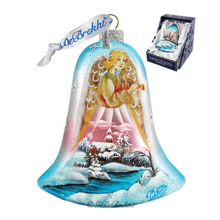Angel Bell Glass Ornament by G. DeBrekht - Nativity Holiday Decor - 73162