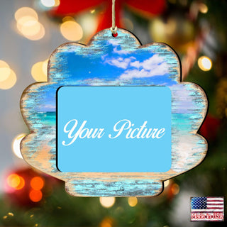 Seashell Coastal Picture Frame Ornaments - Ornament for Photo - Coastal Holiday Decor - 8198549PF