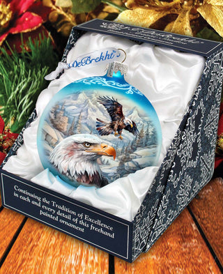 The Land of the Free - American Eagle Glass Ornament by G. Debrekht - Christmas Decor - 73387