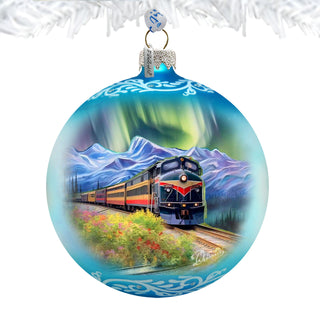 Northern Lights Railroad Glass Ornament – Handcrafted Mercury Glass Holiday Decor by G. DeBrekht – Wildlife Holiday Decor - 73389