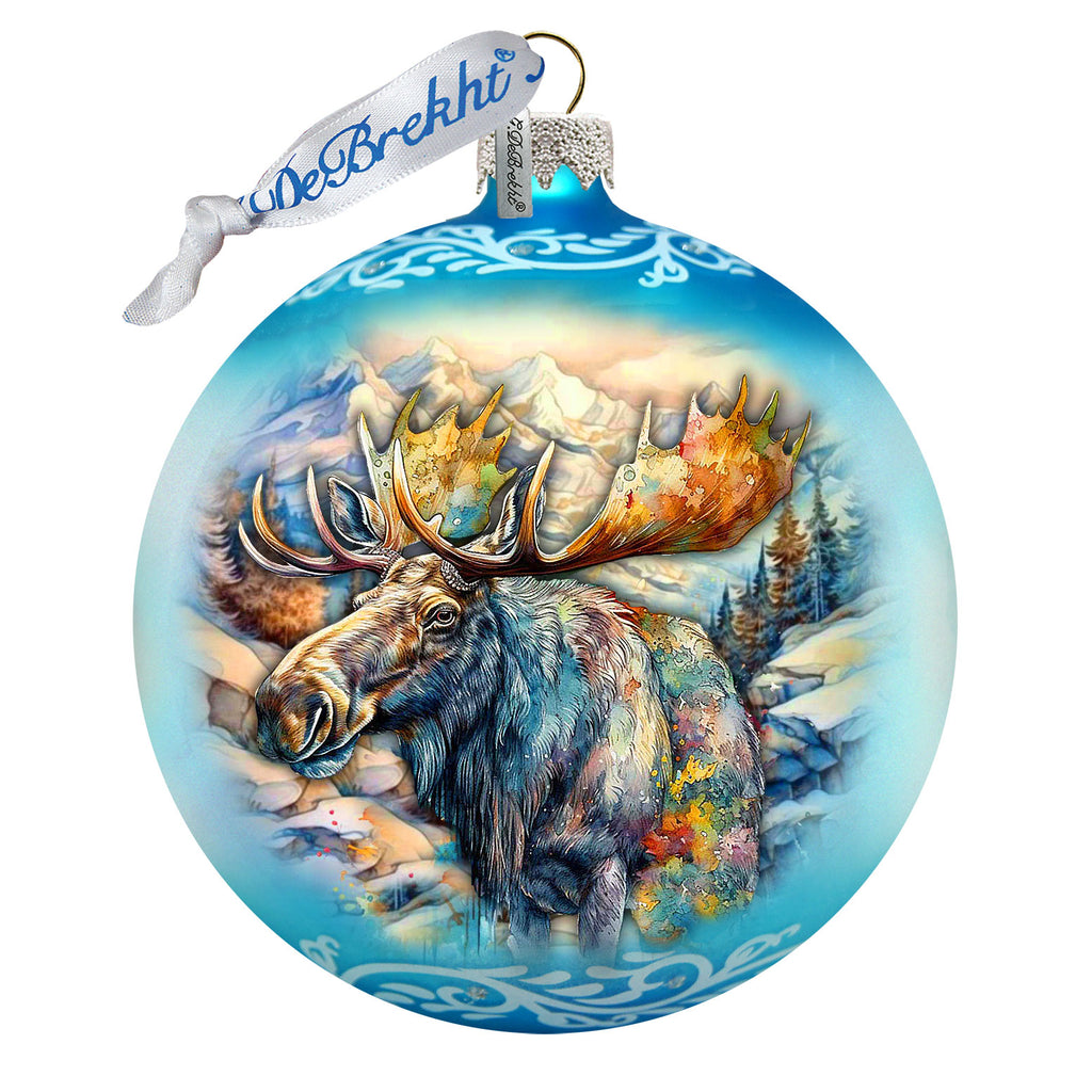 Moose Glass Ornament – Handcrafted Mercury Glass Ornament - Wildlife Holiday Decor by G. DeBrekht – 73392