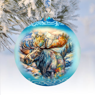 Moose Glass Ornament – Handcrafted Mercury Glass Ornament - Wildlife Holiday Decor by G. DeBrekht – 73392