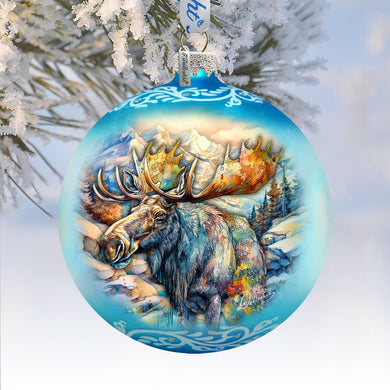 Moose Glass Ornament – Handcrafted Mercury Glass Ornament - Wildlife Holiday Decor by G. DeBrekht – 73392