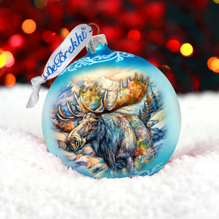 Moose Glass Ornament – Handcrafted Mercury Glass Ornament - Wildlife Holiday Decor by G. DeBrekht – 73392
