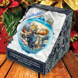 Moose Glass Ornament – Handcrafted Mercury Glass Ornament - Wildlife Holiday Decor by G. DeBrekht – 73392