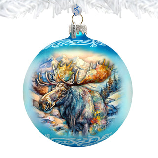 Moose Glass Ornament – Handcrafted Mercury Glass Ornament - Wildlife Holiday Decor by G. DeBrekht – 73392
