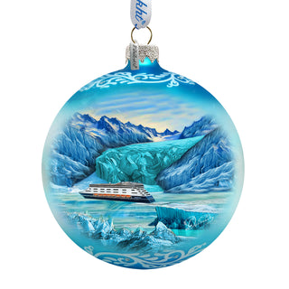 Glacier Cruise Glass Ornament – Handcrafted Mercury Glass Ornament - Wildlife Holiday Decor by G. DeBrekht - 73393