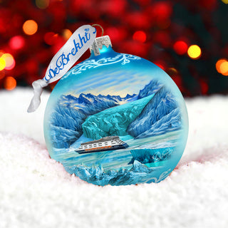 Glacier Cruise Glass Ornament – Handcrafted Mercury Glass Ornament - Wildlife Holiday Decor by G. DeBrekht - 73393