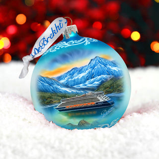 Alaska Cruise Glass Ornament – Handcrafted Mercury Glass Ornament - Wildlife Holiday Decor by G. DeBrekht - 73394
