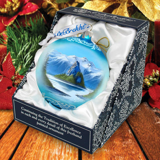 Alaska Mountain Lake Glass Ornament – Handcrafted Mercury Glass Ornament - Wildlife Holiday Decor by G. DeBrekht - 73396