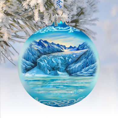 Alaska Glacier Glass Ornament – Handcrafted Mercury Glass Ornament - Wildlife Holiday Decor by G. DeBrekht - 73398