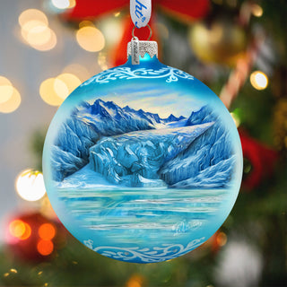 Alaska Glacier Glass Ornament – Handcrafted Mercury Glass Ornament - Wildlife Holiday Decor by G. DeBrekht - 73398
