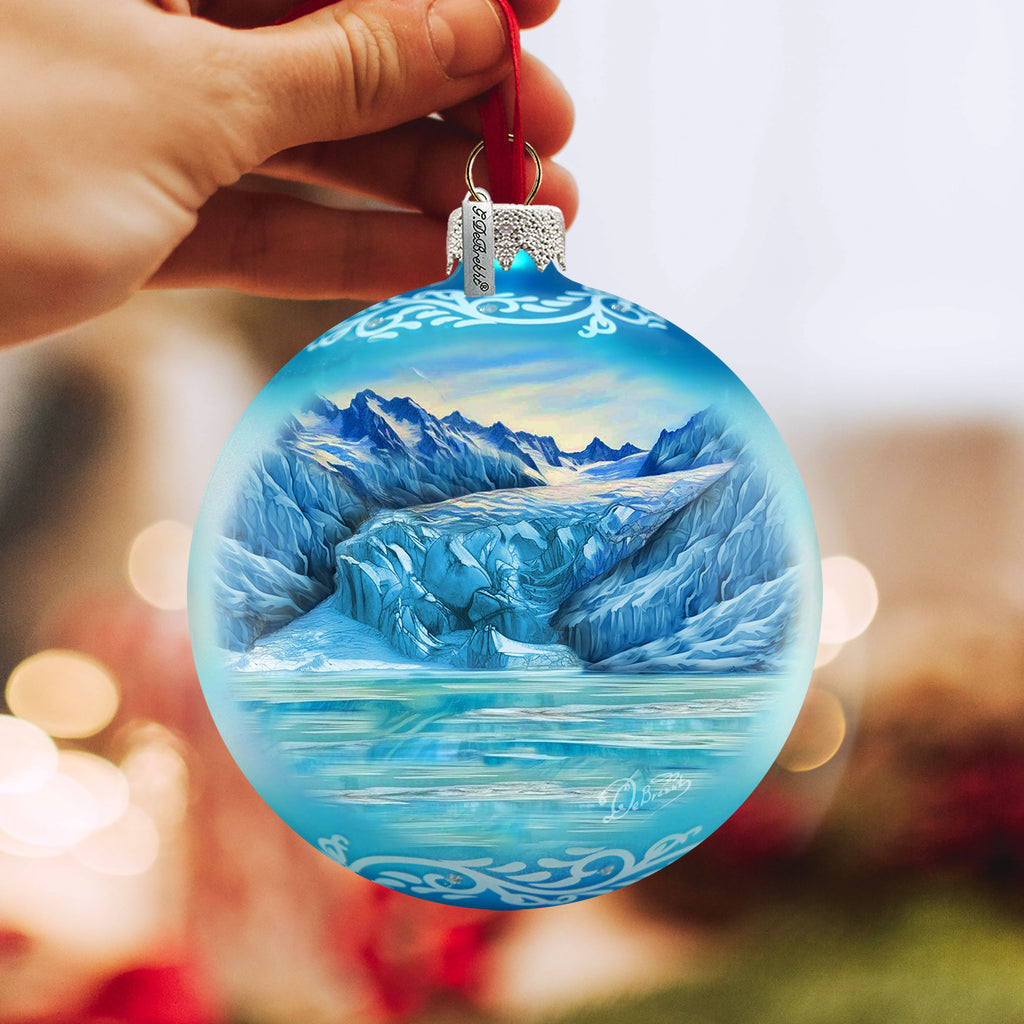 Alaska Glacier Glass Ornament – Handcrafted Mercury Glass Ornament - Wildlife Holiday Decor by G. DeBrekht - 73398