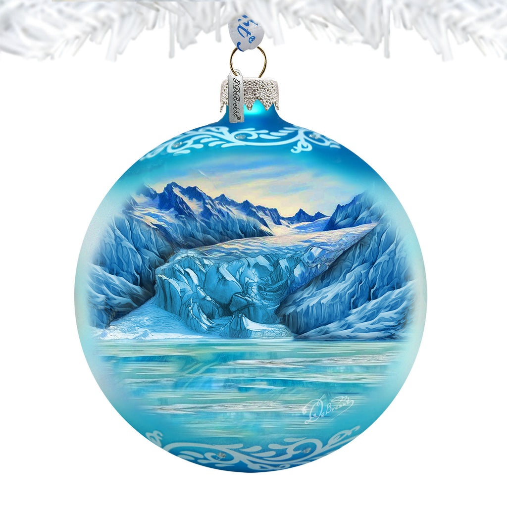 Alaska Glacier Glass Ornament – Handcrafted Mercury Glass Ornament - Wildlife Holiday Decor by G. DeBrekht - 73398
