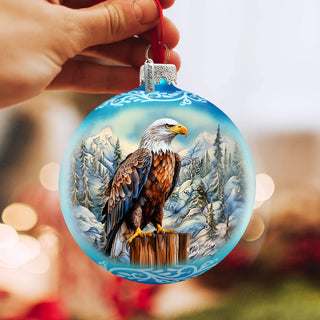 Alaska Bald Eagle Glass Ornament – Handcrafted Mercury Glass Ornament - Wildlife Holiday Decor by G. DeBrekht - 73402