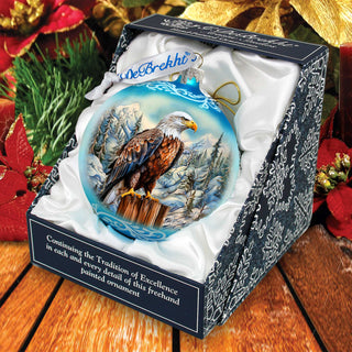 Alaska Bald Eagle Glass Ornament – Handcrafted Mercury Glass Ornament - Wildlife Holiday Decor by G. DeBrekht - 73402