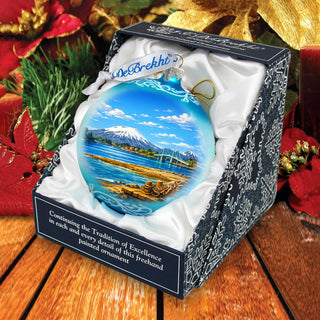 Alaska Coastal Mountain Glass Christmas Ornament – Holiday Splendor Scenic Ornament by G. DeBrekht – 73459