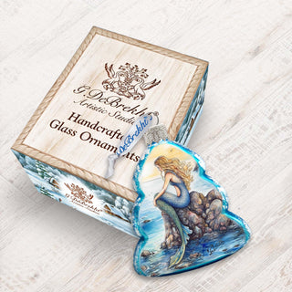 Beach House Decor - Mermaid Keepsake Glass Ornaments by G. Debrekht - Coastal Holiday Decor - 777400
