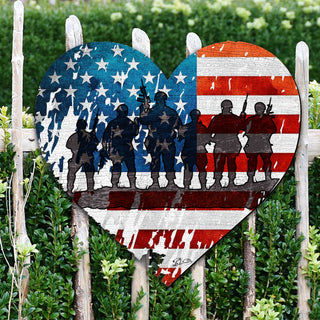USA Military Heart Holiday Door Decor - American Christmas Decor - 8187130H