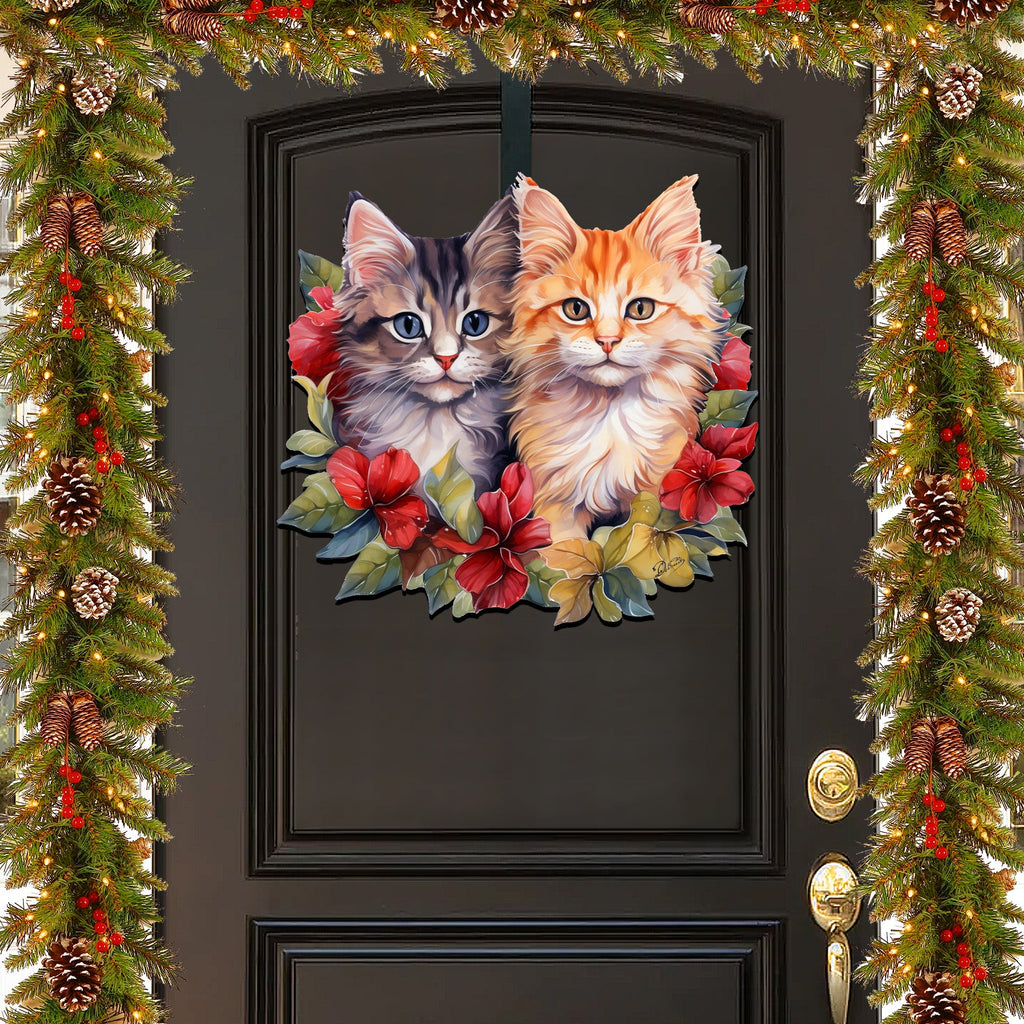 Cute Kittens Holiday Door Decor Wall Decor by G. Debrekht - Pets Decor - 8611091H