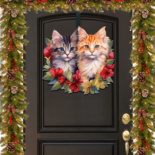 Cute Kittens Holiday Door Decor Wall Decor by G. Debrekht - Pets Decor - 8611091H
