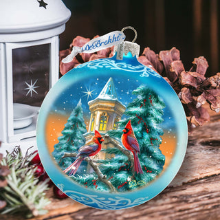 Cardinal Night Serenade Lg Glass Ornament by G.Debrekht Wildlife Holiday Décor - 73963