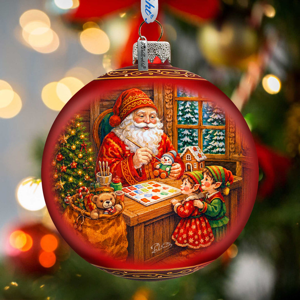 Santa’s Workshop Limited Edition Glass Christmas Ornament – Hand-Blown Collectible by G. DeBrekht – 73982