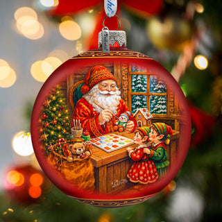 Santa’s Workshop Limited Edition Glass Christmas Ornament – Hand-Blown Collectible by G. DeBrekht – 73982