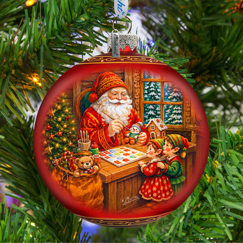 Santa’s Workshop Limited Edition Glass Christmas Ornament – Hand-Blown Collectible by G. DeBrekht – 73982