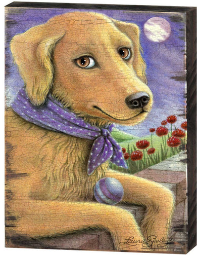 Flowers Fetch & Fun Wooden Wall Art by Laura Seeley - Pets Dog and Cats Decor - 8511111B