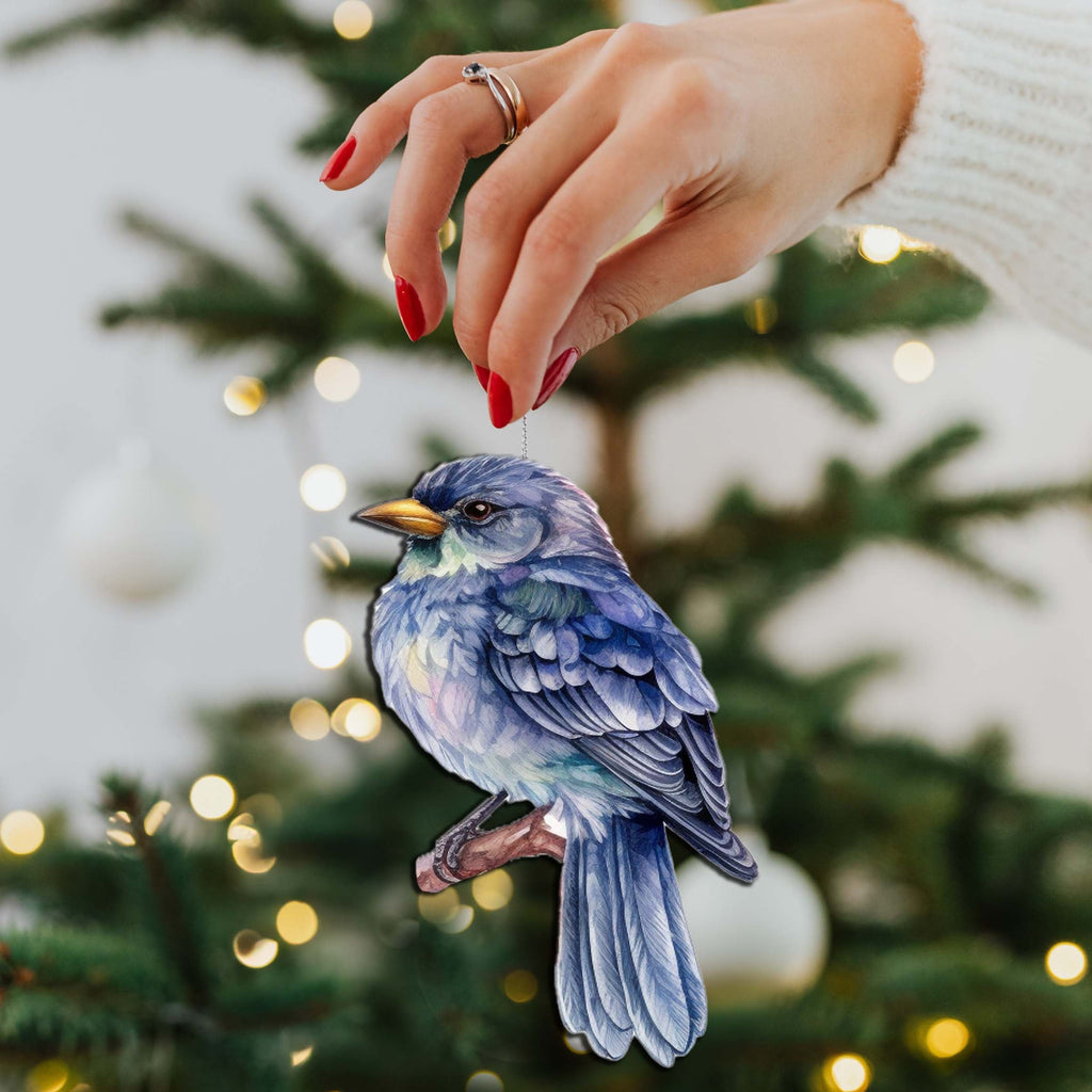 Alaskan Bluebird Wooden Ornaments by G.Debrekht - Wildlife Holiday Decor - 8710005-2