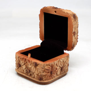 One-of-a-Kind WOODCARVED Daisies Jewelry BOX 2.5x2.5x2 Handcarved Unique Home Decoration Beautiful Gift Rare Find Collectible, Unique Hand Carved Gift