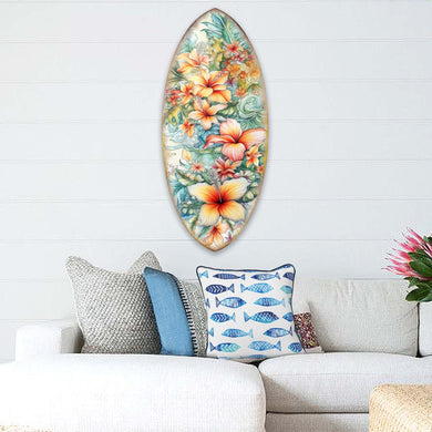 Bloom Harmony Surfboard Coastal Wall Art by G. DeBrekht - Coastal Holiday Decor - 8490132HS