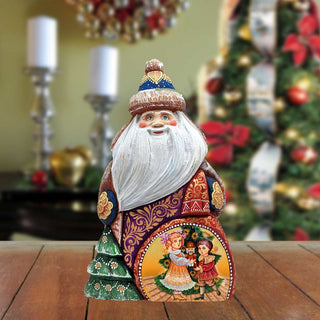 The Gifting of a Nutcracker Santa Hand-Painted WOODCARVED Figurine by G. DeBrekht - Christmas Decor - 8206012