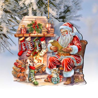 Personalized Santa's List Christmas Ornaments - Family Member Names Wooden Ornaments by G. Debrekht - Christmas Decor - 8652756P