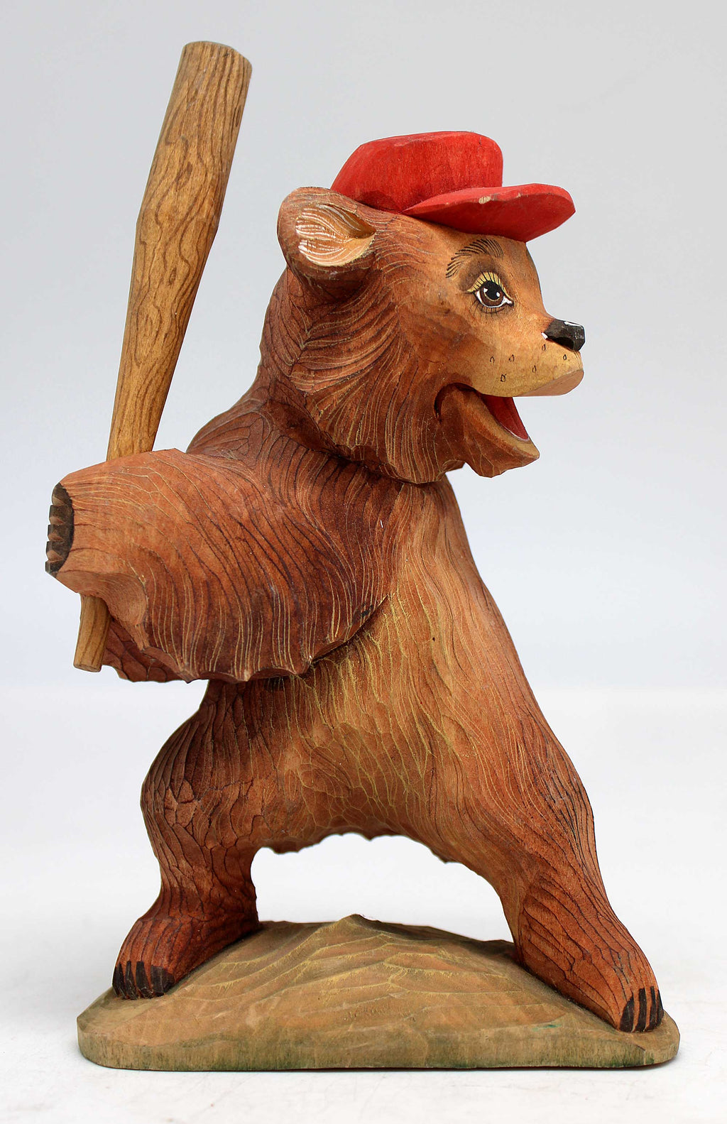 One-of-a-Kind Bear WOODCARVED Handpainted Figurine 4 X 2.5 X 7