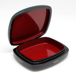 Handpainted One-of-a-Kind Papier Mache Lacquered Miniature Box 2.5 x 3 x 1