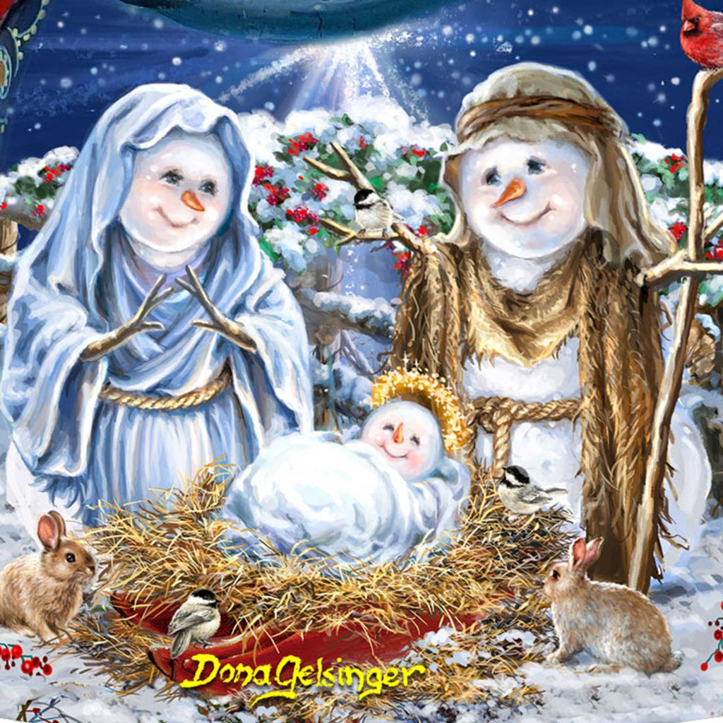 Snow Family Nativity Santa Hand-Painted WOODCARVED Figurine by D. Gelsinger - Nativity Holiday Decor - 242113-DG *** PRE-ORDER - Handmade Just for You! ***