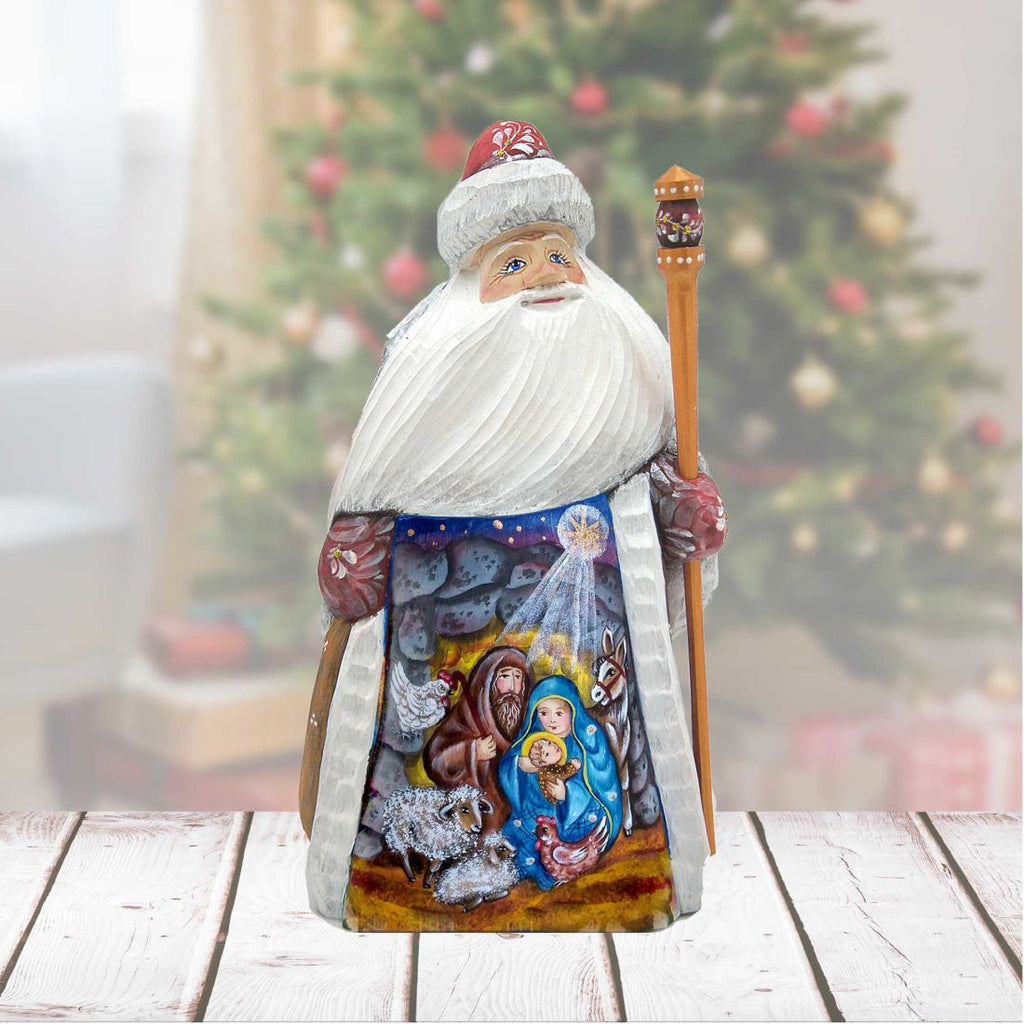 Nativity Santa Hand-Painted WOODCARVED Masterpiece by G. DeBrekht - Nativity Holiday Decor - 821461