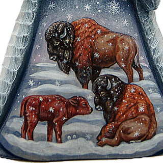 Bison's Family Santa Hand-Painted WOODCARVED Masterpiece by G. DeBrekht - Wildlife Holiday Decor - 2821483-2 *** PRE-ORDER - Handmade Just for You! ***
