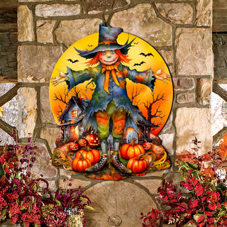 Halloween Scarecrow Holiday Door Decor by G. DeBrekht - Halloween Decor - 8652798H