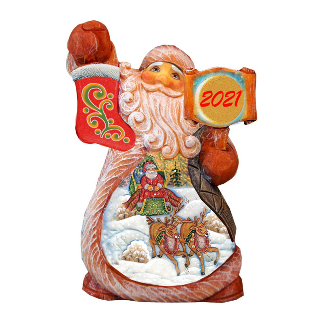 Village Sleigh Ride Tiny Tale Christmas Figurine by G. DeBrekht - Christmas Santa Snowman Decor - 561639