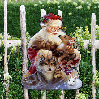 Santa Little Friends Christmas Door Decor by D. Gelsinger - Christmas Santa Snowman Decor - 8461012H-9914