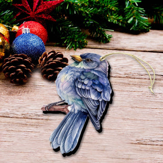 Alaskan Bluebird Wooden Ornaments by G.Debrekht - Wildlife Holiday Decor - 8710005-2