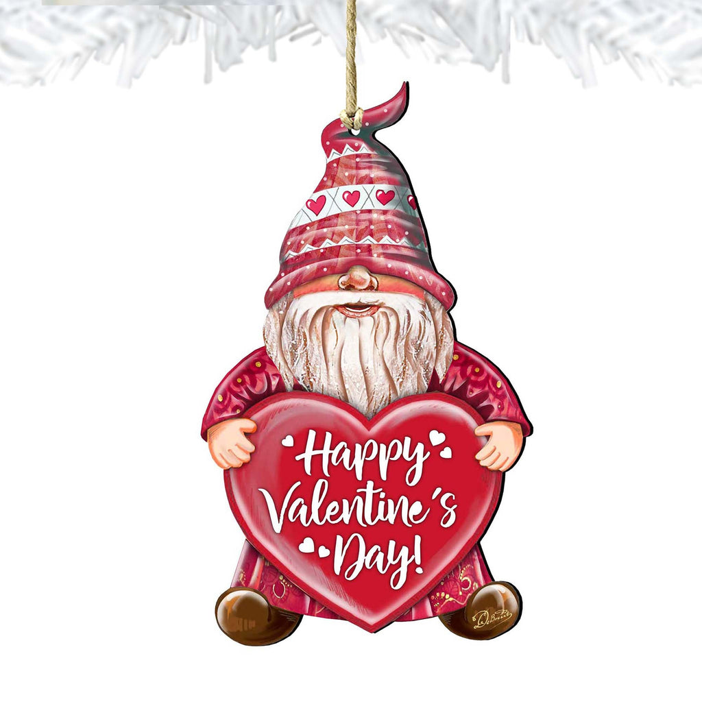 Valentine Gnome Wooden Ornaments by G.DeBrekht - Love Family Kids Decor - 8611020-S2