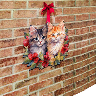 Cute Kittens Holiday Door Decor Wall Decor by G. Debrekht - Pets Decor - 8611091H