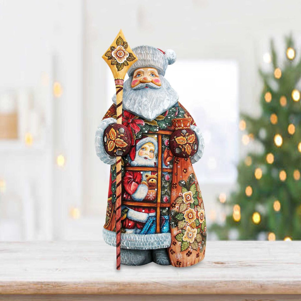 Give a Gift Santa Hand-Painted WOODCARVED Masterpiece by G. DeBrekht - Christmas Decor - 215823 *** PRE-ORDER - Handmade Just for You! ***