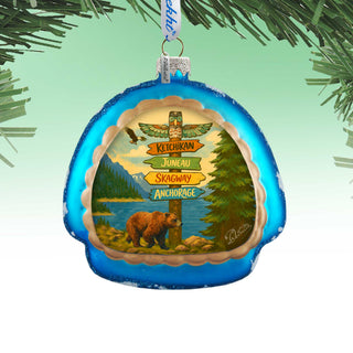 Alaska Adventure Igloo Glass Christmas Ornament – Ketchikan Juneau Skagway Anchorage by G. DeBrekht – 756-027