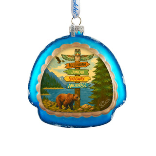 Alaska Adventure Igloo Glass Christmas Ornament – Ketchikan Juneau Skagway Anchorage by G. DeBrekht – 756-027